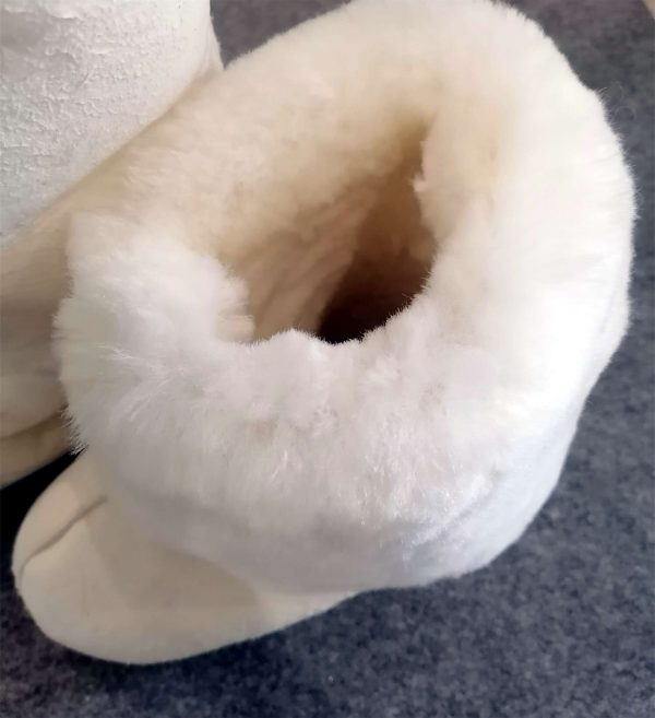 Up-Close Look: White Sheepskin Boot Liners.