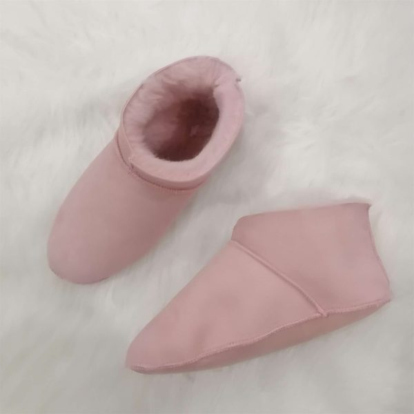 Explore the Details: Pink Sheepskin Bed Socks